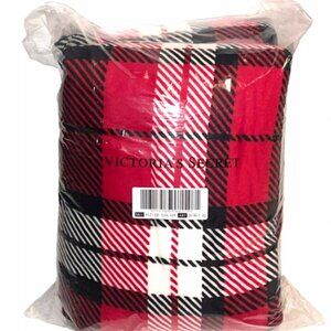 Victoria’s Secret Pink - 2021 Holiday Edition Red White Plaid Sherpa Blanket NEW